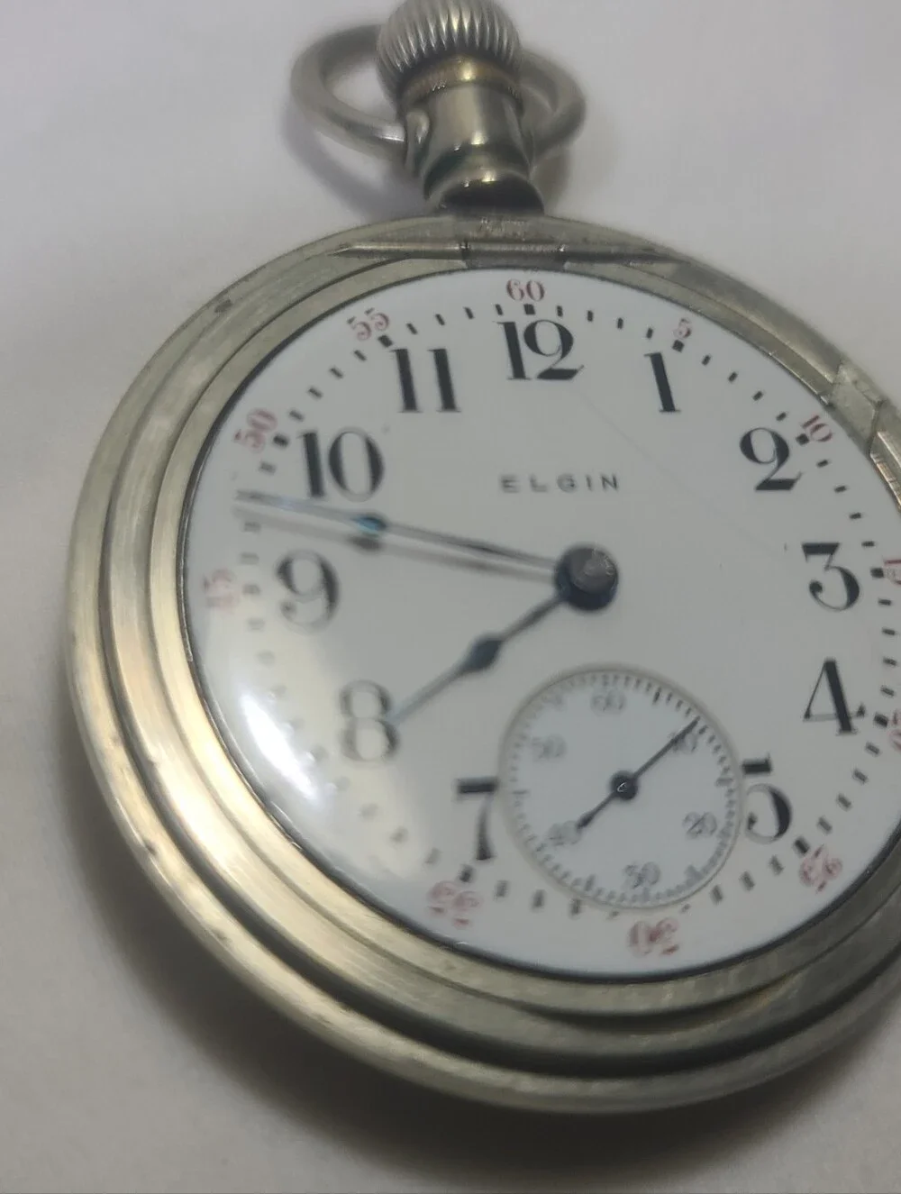 Elgin National Watch Co. Nickel Silver Pocket Watch For Parts Or Repair